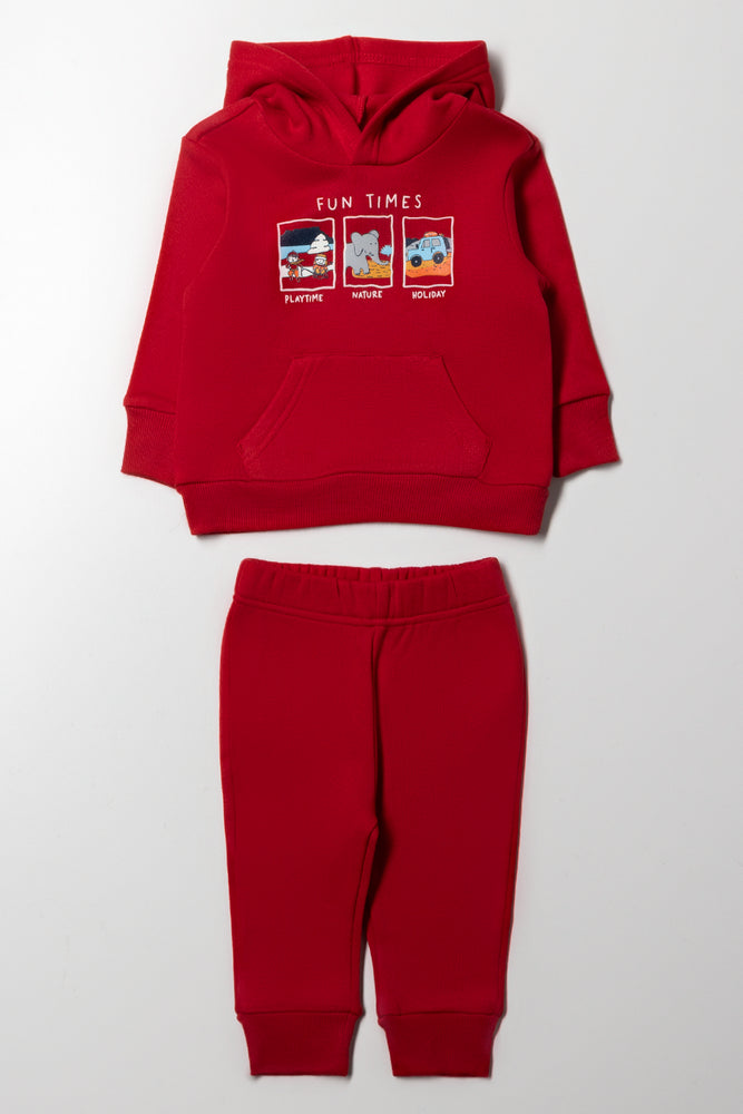 Hooded Tracksuit Red