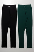 2 Pack Leggings Green And Black