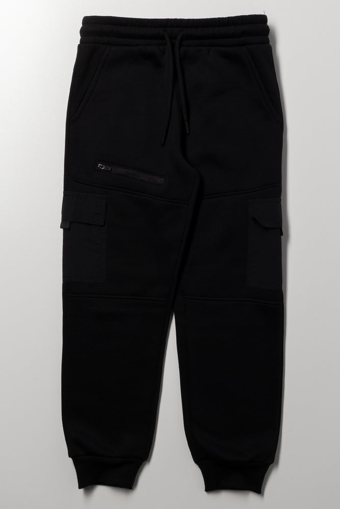 Cargo Trackpants Black