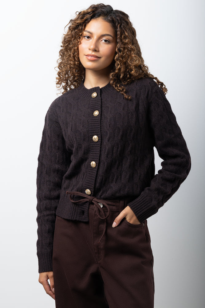 Long Sleeve Cardigan Brown