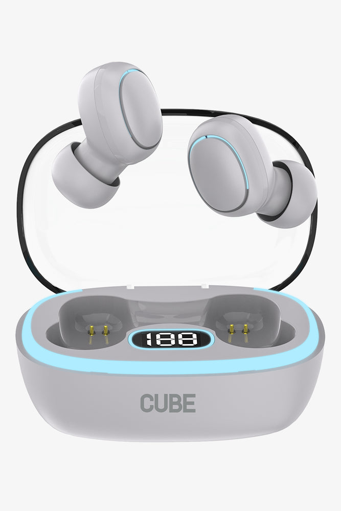 Cube Grey Wireless Stereo Earbuds