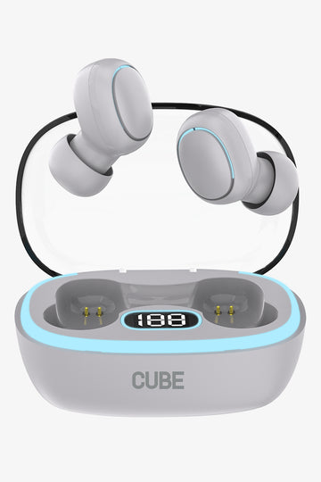 Cube Grey Wireless Stereo Earbuds