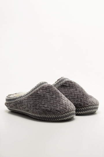 Tape Detail Slippers Grey