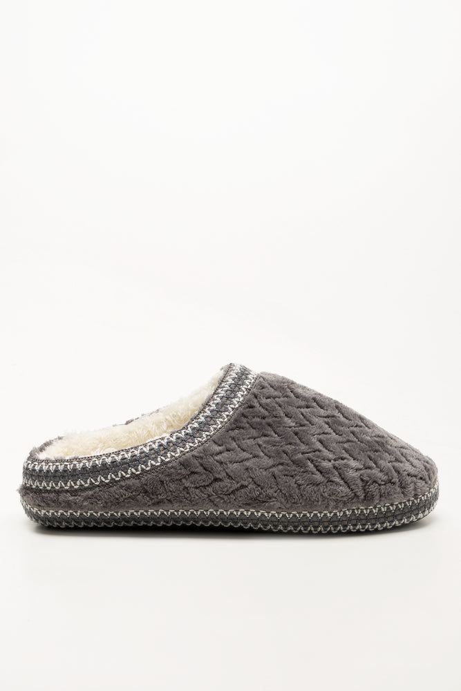 Tape Detail Slippers Grey (1)
