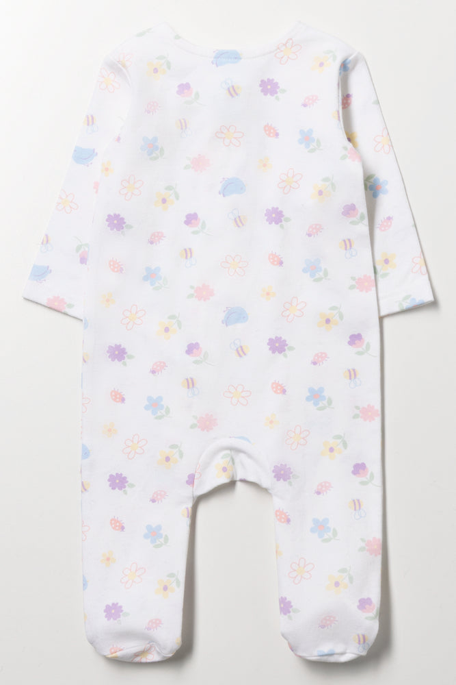 Printed Cotton Sleepsuit White (3)