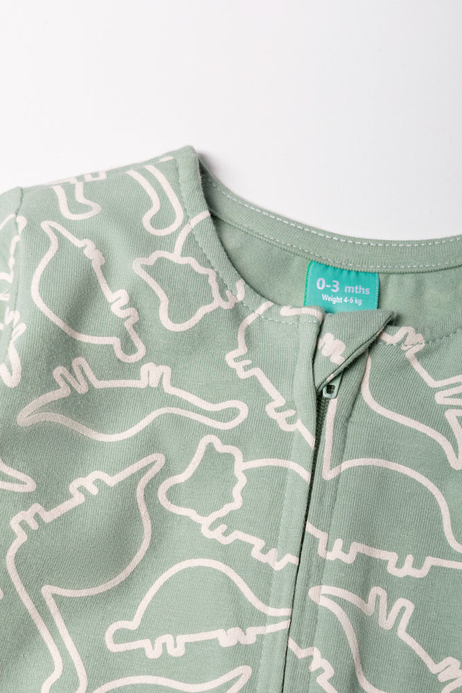 Printed Cotton Sleepsuit Green (1)