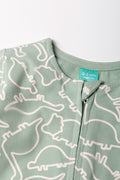 Printed Cotton Sleepsuit Green (1)