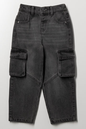 Skater Cargo Denim Jeans Dark Grey