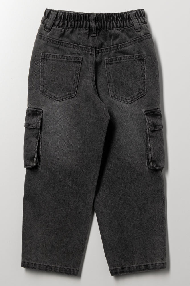 Skater Cargo Denim Jeans Dark Grey (2)