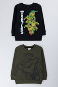 Ninja Turtles 2 Pack Tracktops Black And Green
