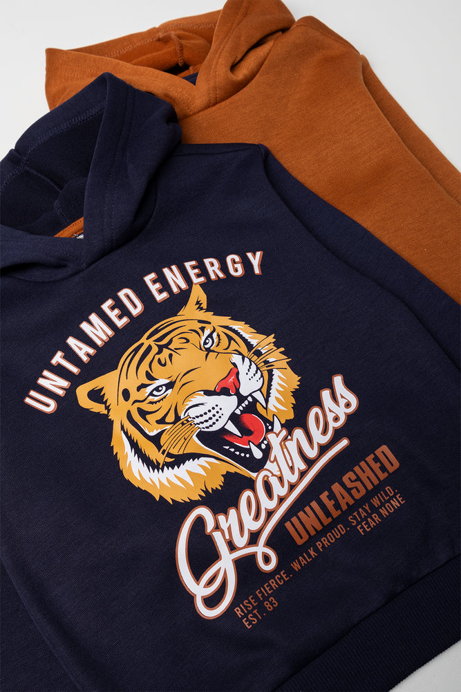 2 Pack Hooded Tracktops Rust & Navy (1)