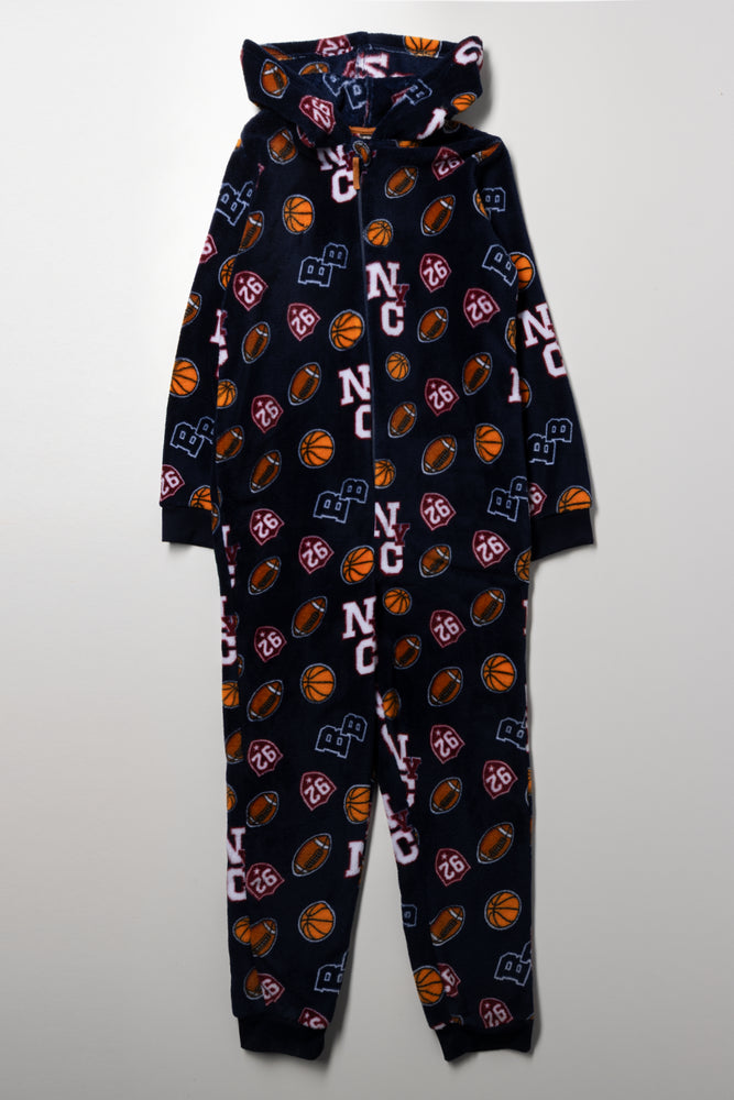 Coral Fleece Onesie Navy