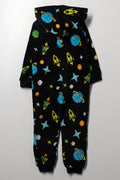 Space Coral Fleece Onesie Black (2)