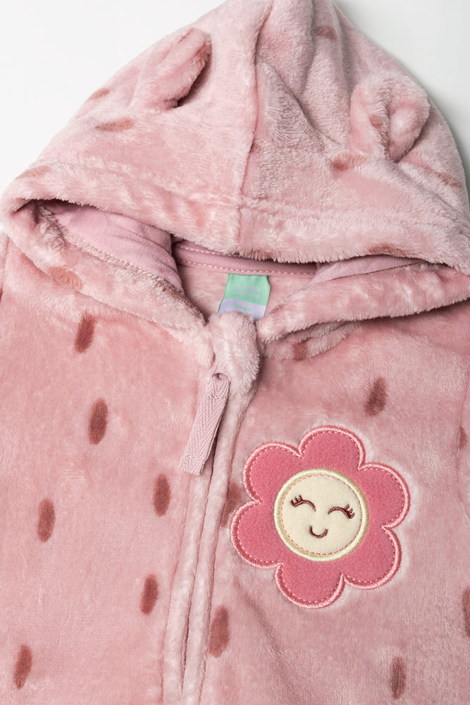 Flower Babygrow Pink (1)