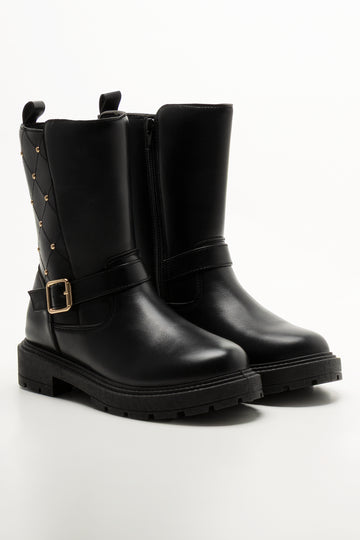 Studded Rider Boots Black