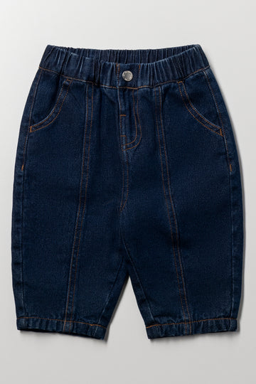 Barrel Leg Denim Jeans Blue