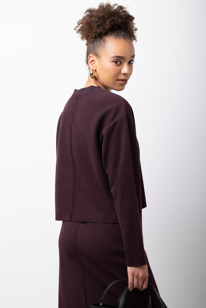 Long Sleeve Knit Top Chocolate (2)