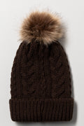 Pom Pom Chunky Beanie Brown