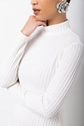 Fit & Flare Knit Dress Cream (3)