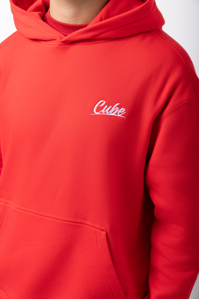 Embroided Hoodie Red (3)
