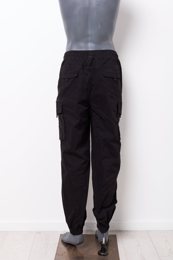 Elasticated Cargo Pants Black (1)