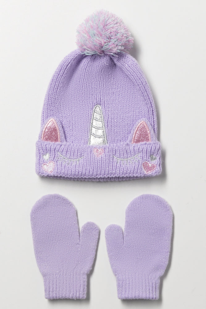 Unicorn Hat Set Lilac