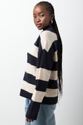 Stripe Long Sleeve Jersey Navy And Natural (1)