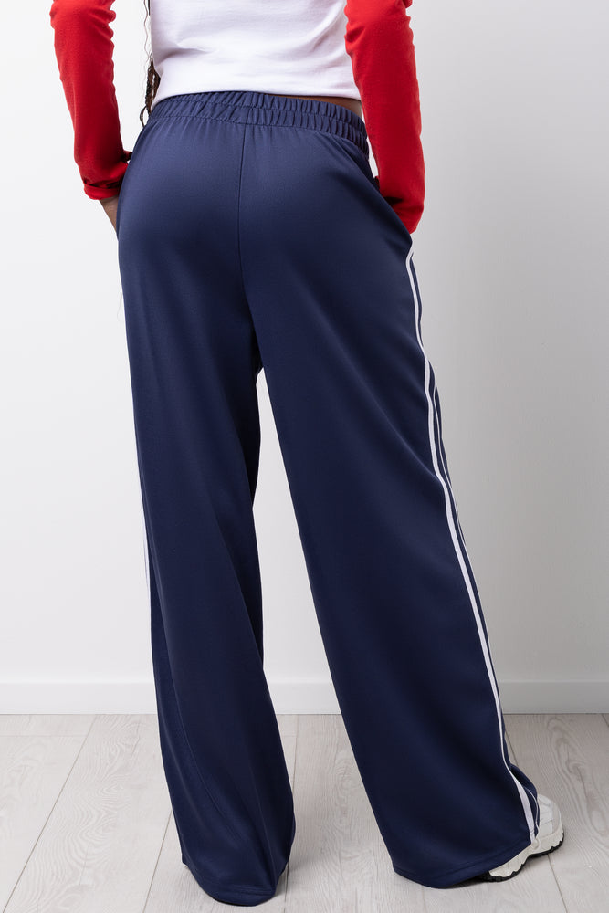 Wide Leg Trackpants Navy (2)