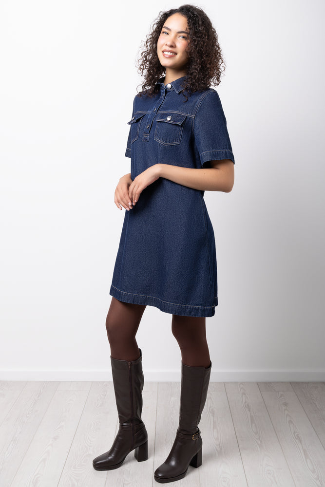 Denim T-Shirt Dress Blue (1)