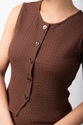 Bubble Knit Vest Chocolate (3)