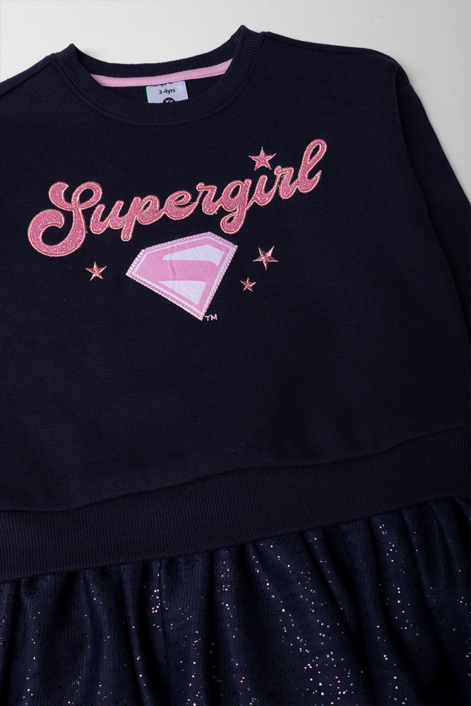 Supergirl Tulle Dress Navy (1)