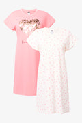2 Pack Heart Print Sleepshirts