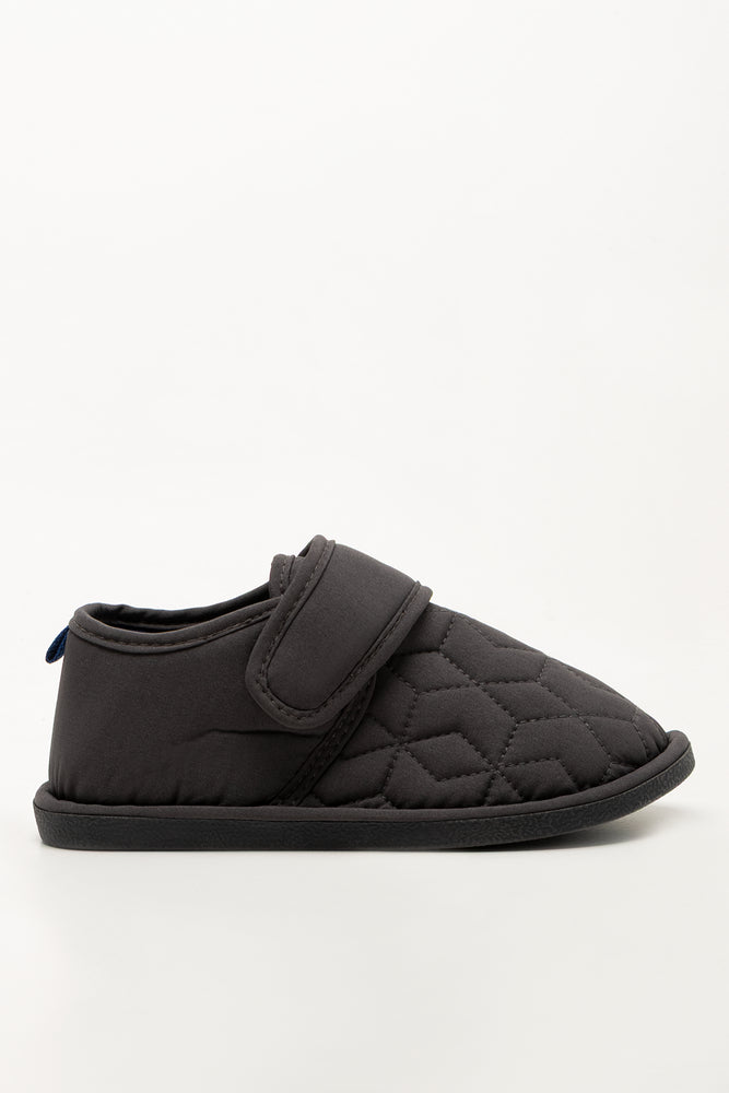 Stokie Slipper Velcro Charcoal (1)
