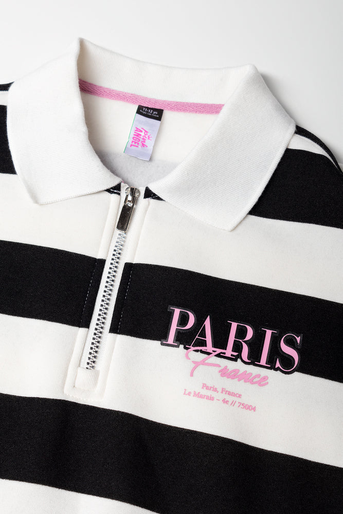 Paris Stripe Tracktop Black And White (1)