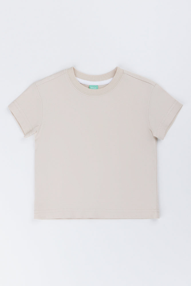 Stone Basic Crew Neck T-Shirt