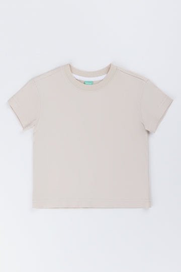Stone Basic Crew Neck T-Shirt