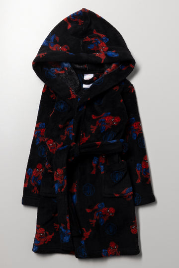 Spiderman Fleece Gown Black