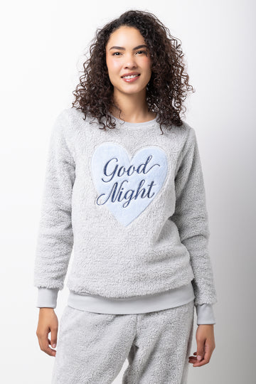 Good Night Heart Pyjamas Grey