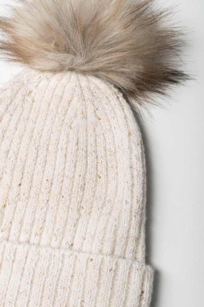 Chunky Knit Beanie Natural (1)