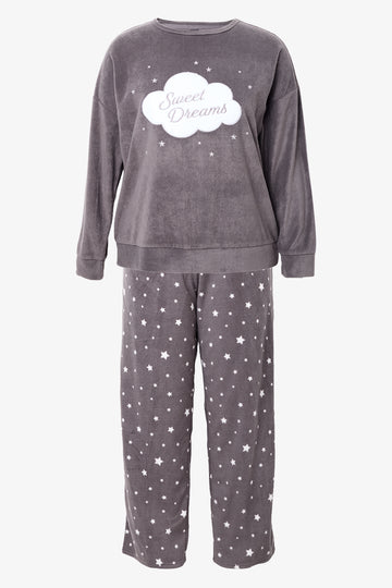 Sweet Dreams Fleece Pyjamas Charcoal