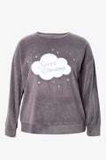Sweet Dreams Fleece Pyjamas Charcoal (1)