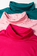 3 Pack Floral Polonecks Pink And Teal (1)