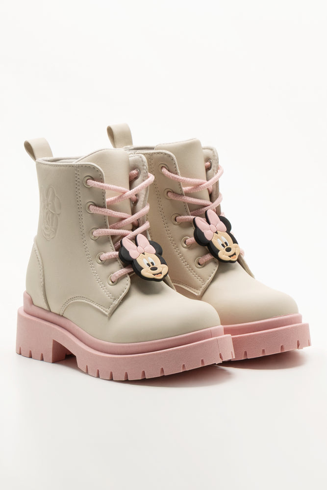 Natural & Pink Minnie Mouse Boots