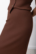 Bubble Knit Skirt Brown (3)