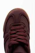 Retro Lace Up Sneakers Burgundy (4)