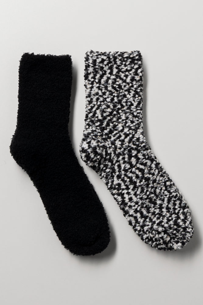2 Pack Chunky Socks Black