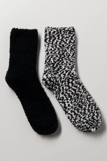 2 Pack Chunky Socks Black