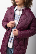 Longer Length Puffer Jacket Burgundy (3)