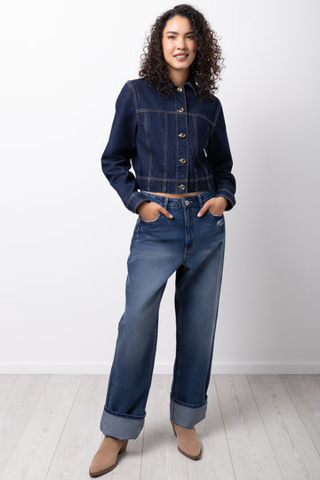 Straight Baggy Jeans With Turn-up