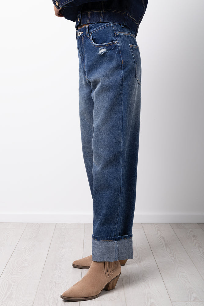 Straight Baggy Jeans With Turn-up (1)